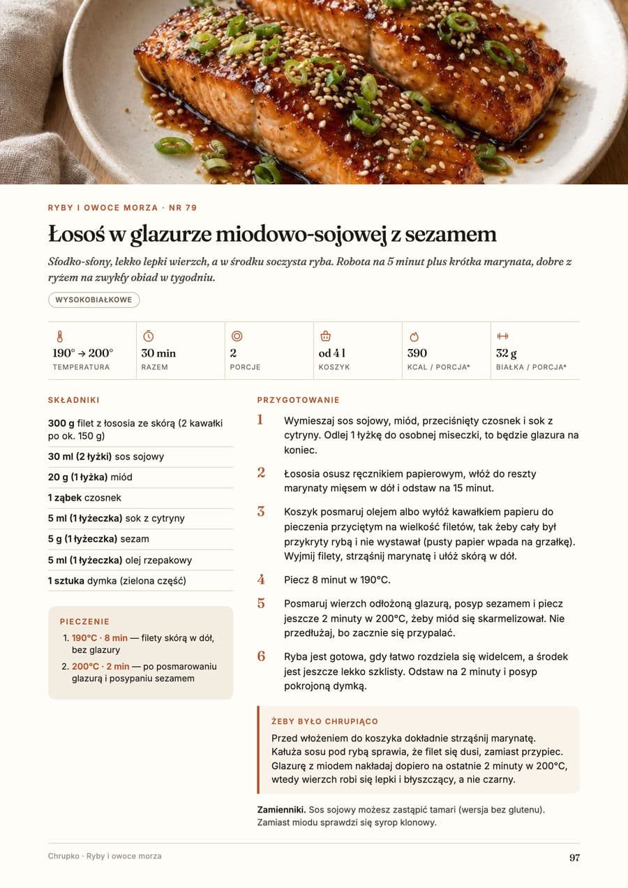 Przepis: Łosoś w glazurze miodowo-sojowej z sezamem